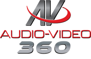 A logo for audio video 3 6 0