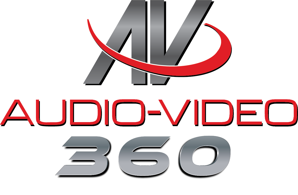 A logo for audio video 3 6 0